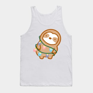 Cute Christmas Lights Sloth Tank Top